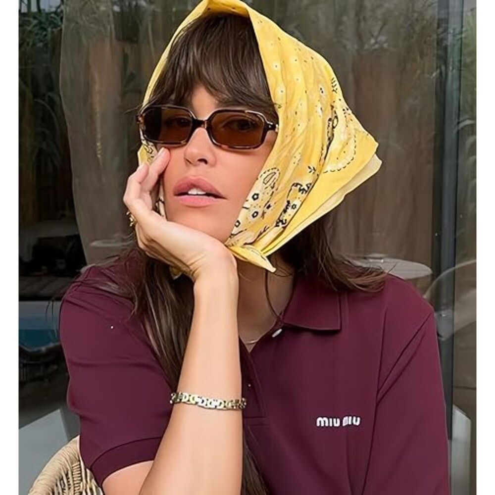 Trendy Retro 90s Small Square Rectangle Sunglasses for Women UV400 Protection - Picture 5 of 6